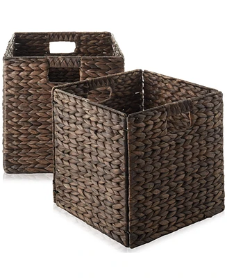 Casafield 13" x Water Hyacinth Storage Baskets, Espresso