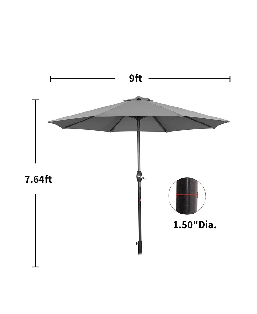 9 ft. Steel Market Outdoor Tilt Patio Umbrella Blue