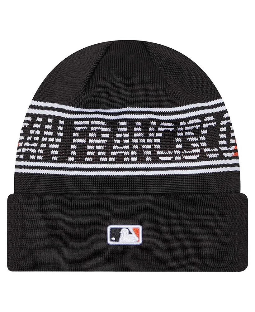 New Era Men's Black San Francisco Giants Authentic Collection Cuffed Knit Hat