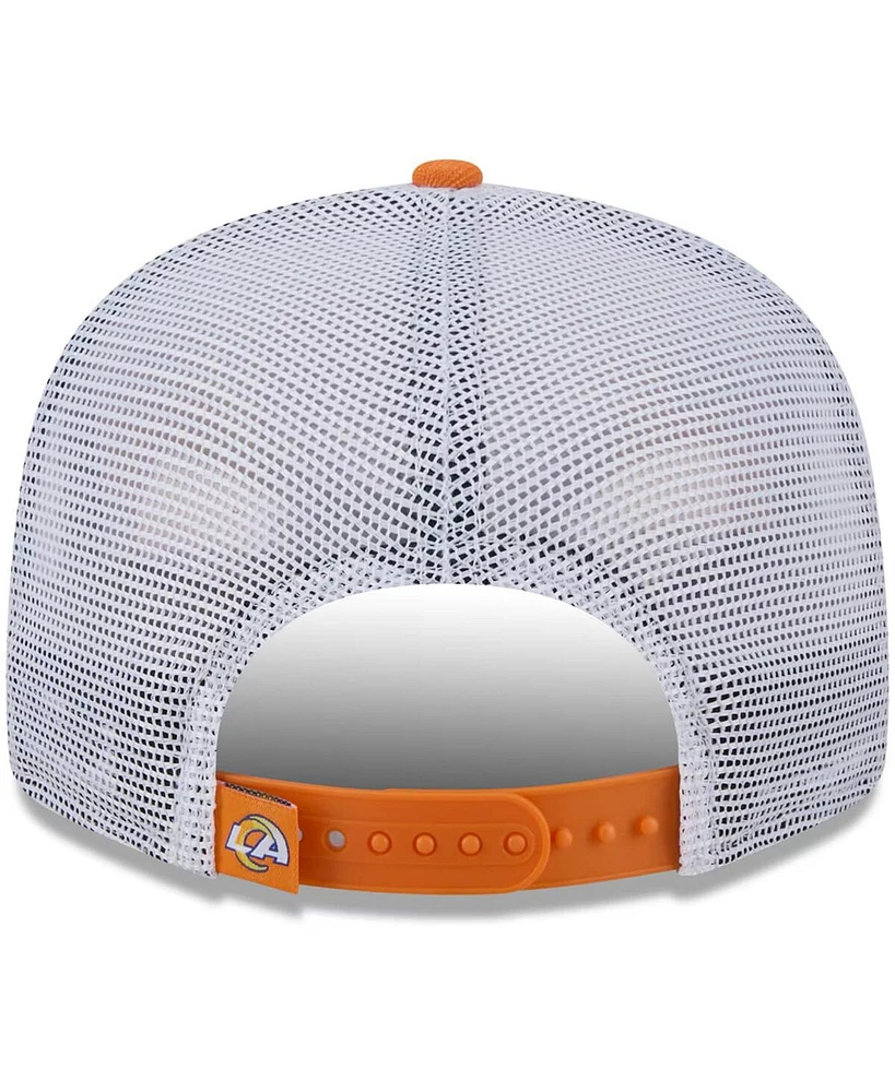 New Era Men's Orange Los Angeles Rams Citrus 9FIFTY Trucker Snapback Hat