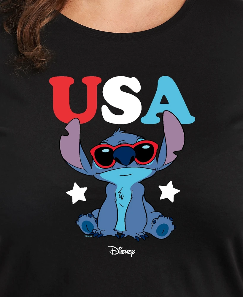 Hybrid Apparel Trendy Plus Stitch Usa Graphic T-Shirt
