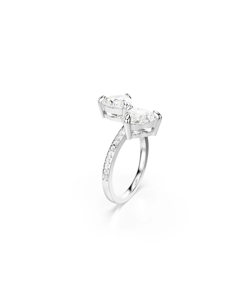 Swarovski Mesmera Rhodium Plated Attract Open Ring