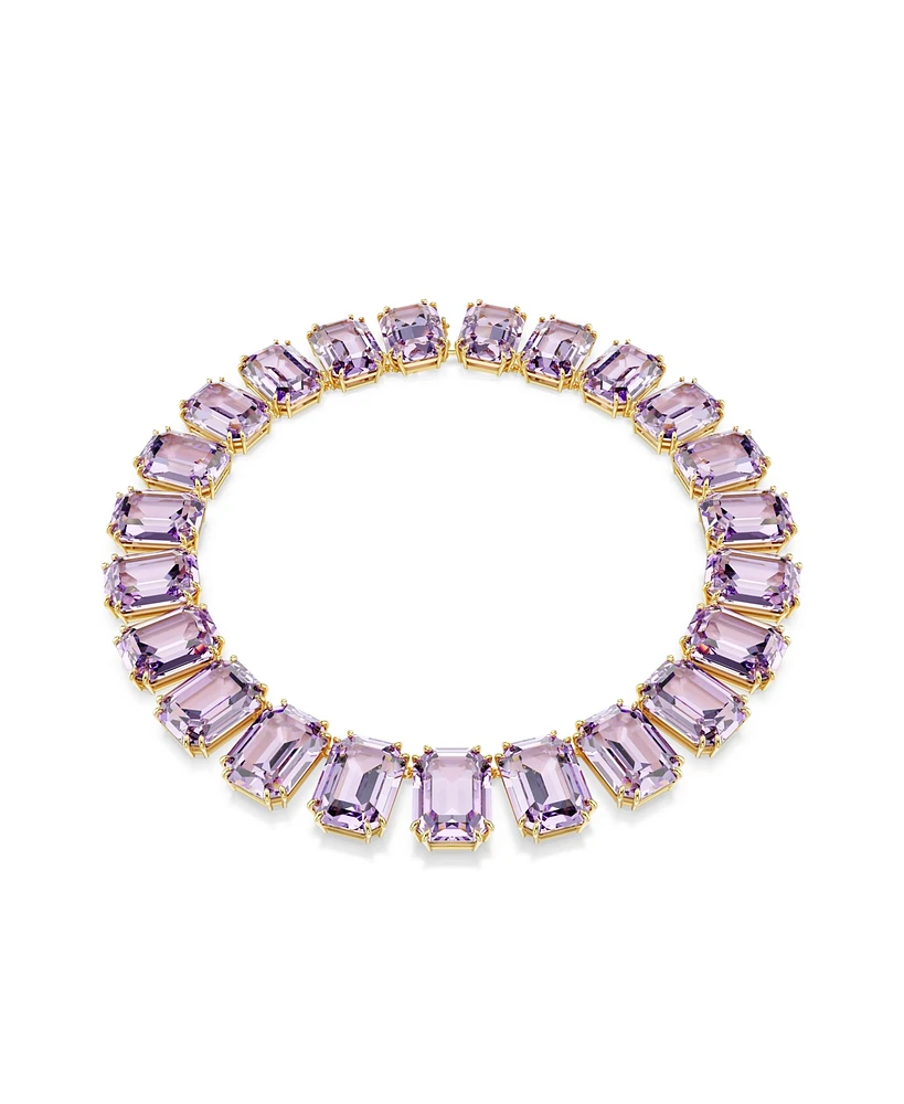 Swarovski Millenia Octagon Cut Purple Gold-Tone Plated Tennis Necklace