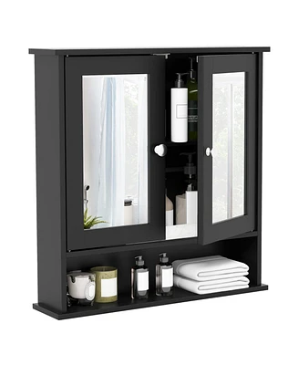 Bathroom Wall-Mount Mirror Cabinet Organizer for Stylish Storage and Space-Saving Solutions