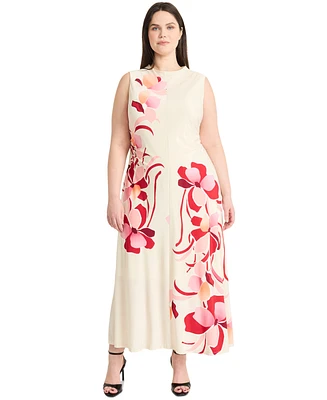 Maggy London Plus Size Floral-Print Maxi Dress