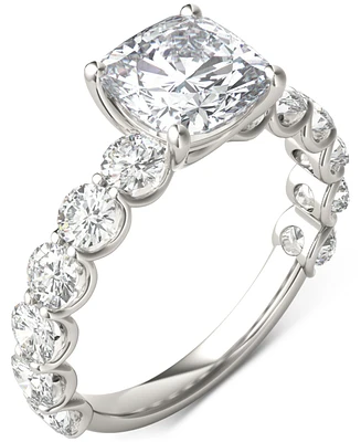 Charles & Colvard Moissanite Cushion Round Engagement Ring (3-1/2 ct. t.w. Diamond Equivalent) 14k White Gold