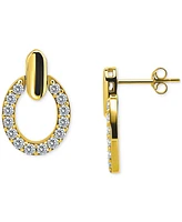 Giani Bernini Cubic Zirconia Round Earrings (1-1/2 ct. t.w.) 18k Gold over Sterling Silver (Also Available Silver)