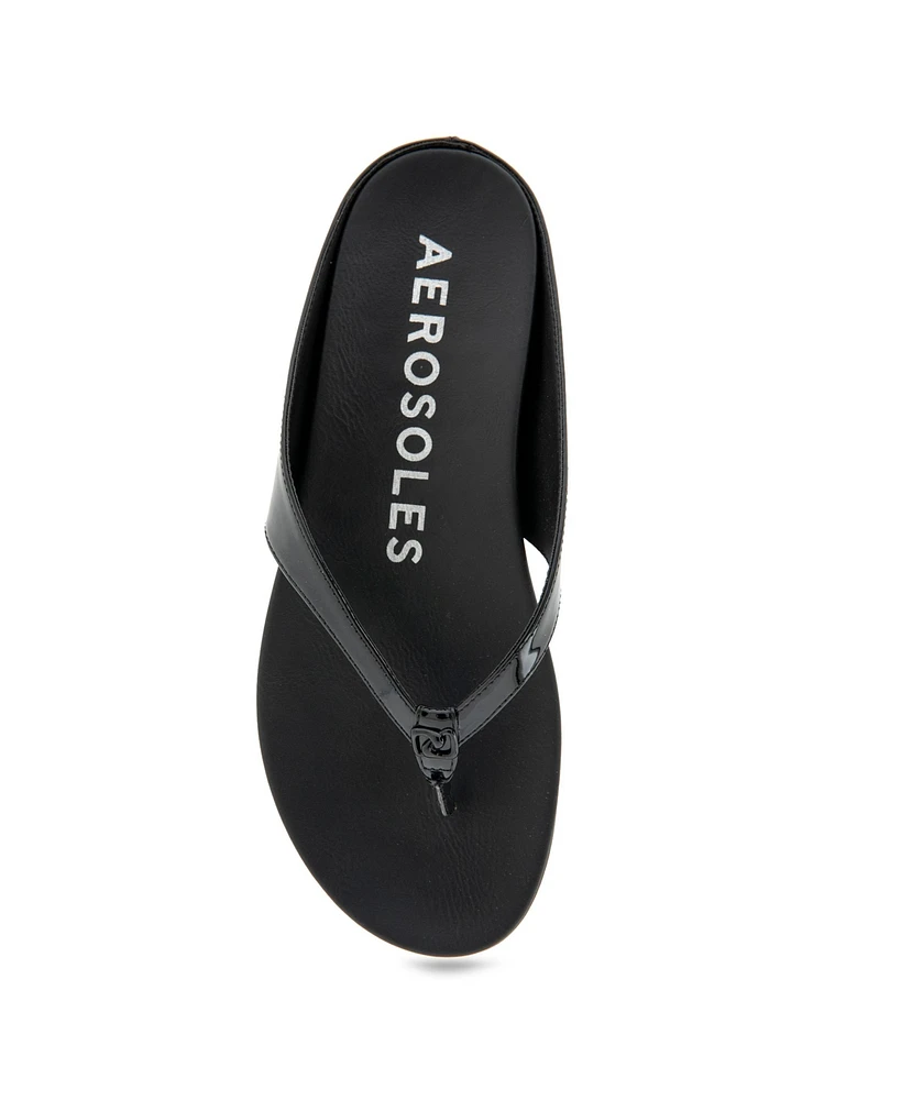 Aerosoles Women's Fisher Round Toe Thong Sandals