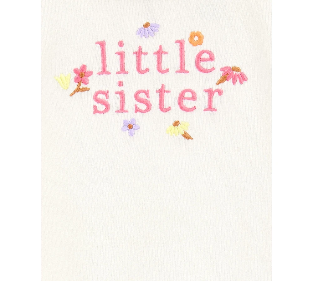 Carter's Baby Girls Cotton Little Sister Bodysuit & Pant, 2 Piece Set