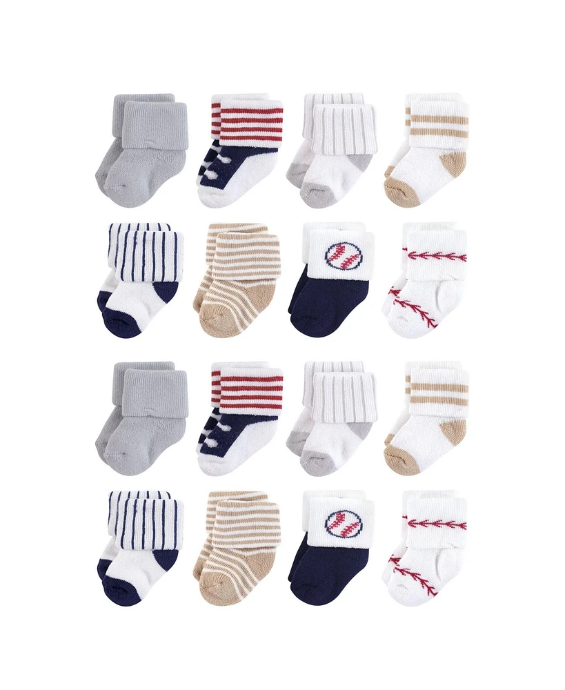 Little Treasure Baby Boys Cotton Rich Terry Socks 16-Pack