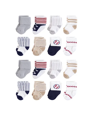 Little Treasure Baby Boys Cotton Rich Terry Socks 16-Pack