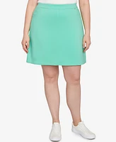 Hearts Of Palm Plus Size It Had To Be Blue Solid Tech Stretch Pull On Skort