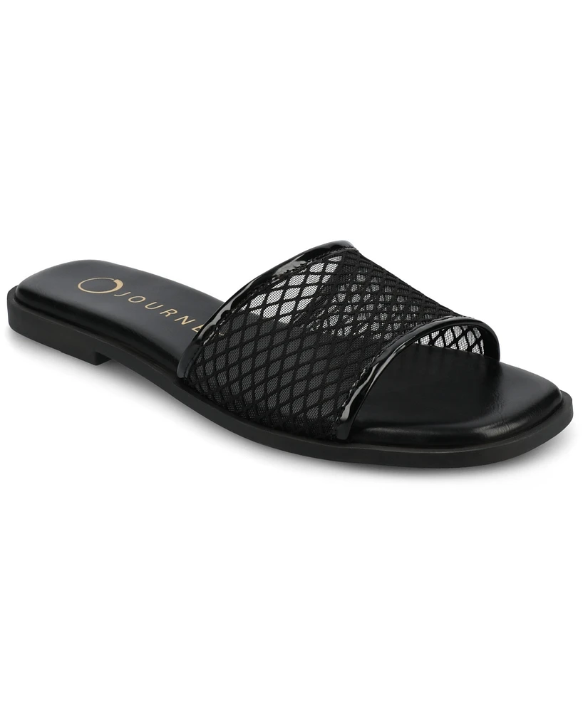 Journee Collection Women's Breckley Mesh Slide Flat Sandals