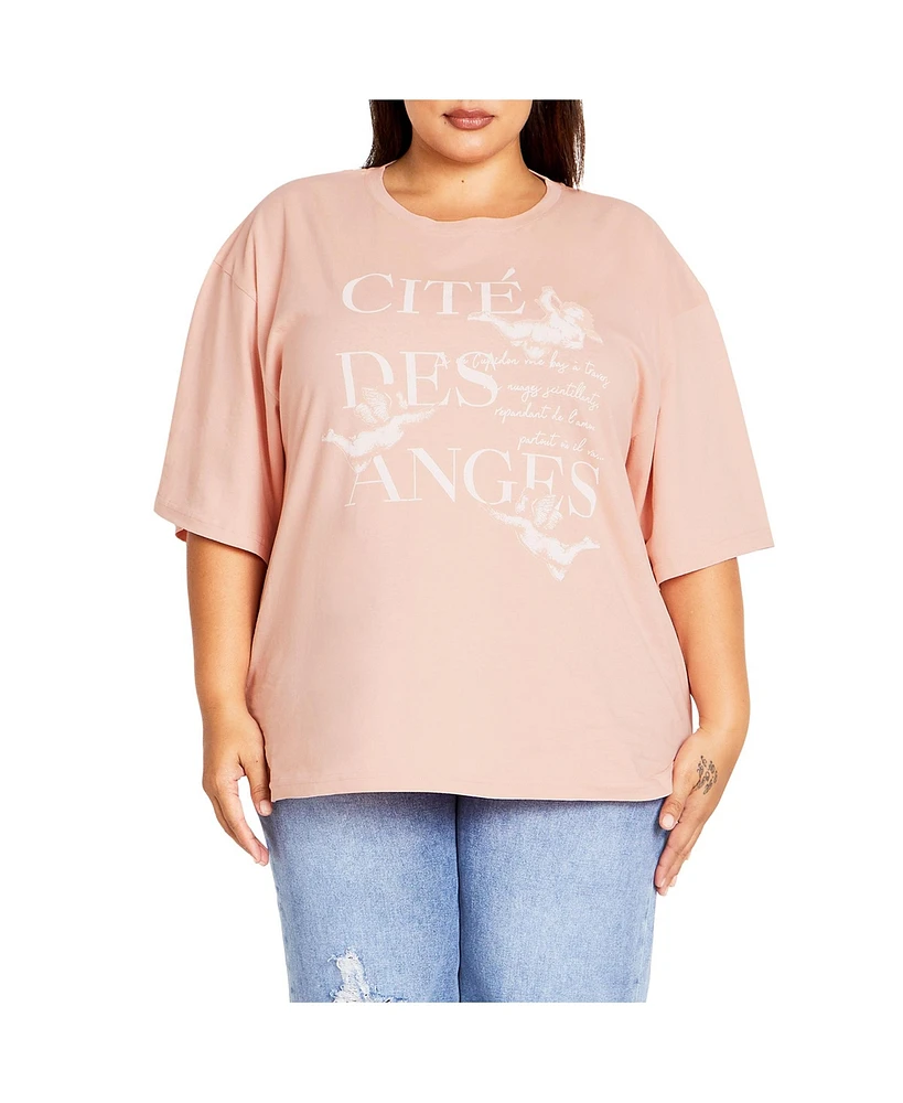 Plus Oversized Angels Tee