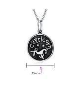 Bling Jewelry Virgo Zodiac Sign Astrology Horoscope Round Medallion Pendant Necklace Antiqued Sterling Silver