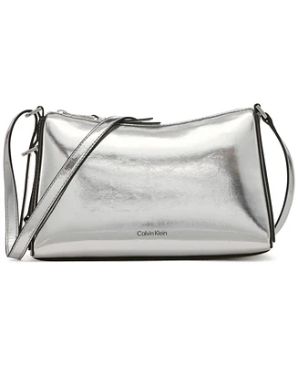 Calvin Klein Mandy Metallic Top Zipper Crossbody