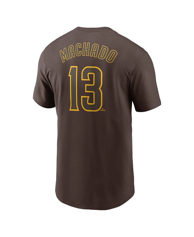 Nike Men's Manny Machado Brown San Diego Padres Fuse Name Number T-Shirt