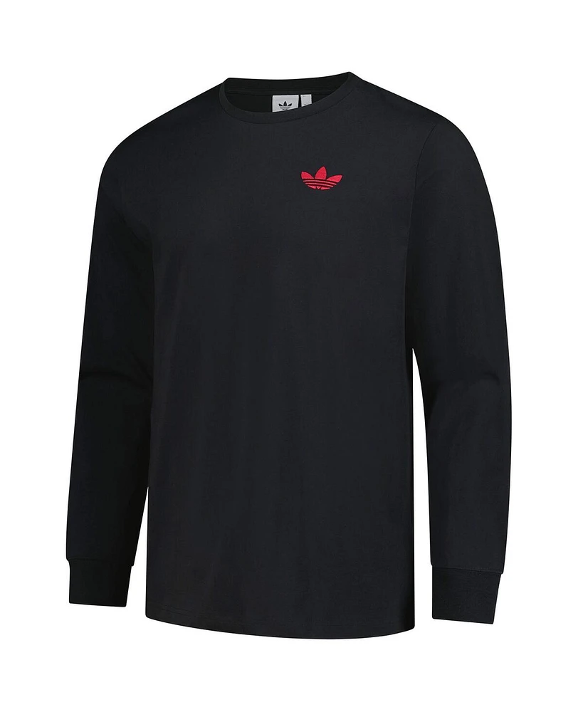 Adidas Men's Black Ajax Culturewear Graphic Long Sleeve T-Shirt