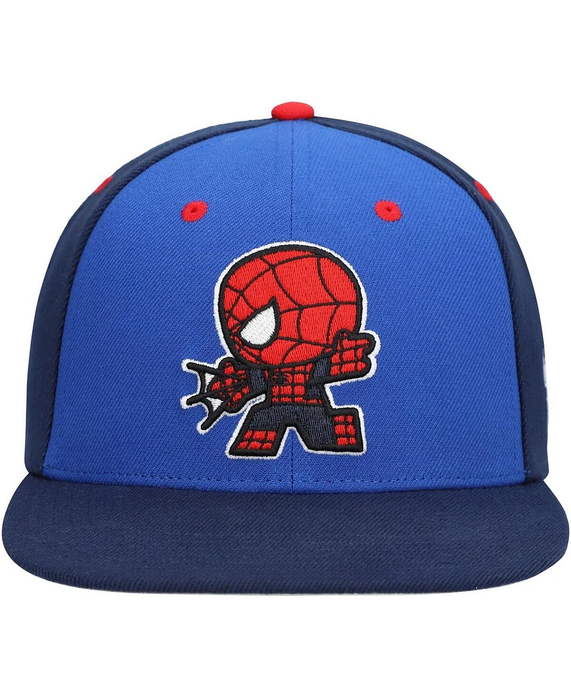 Lids Big Boys and Girls Royal Spider-Man Chibi Glow-in-the-Dark Snapback Hat