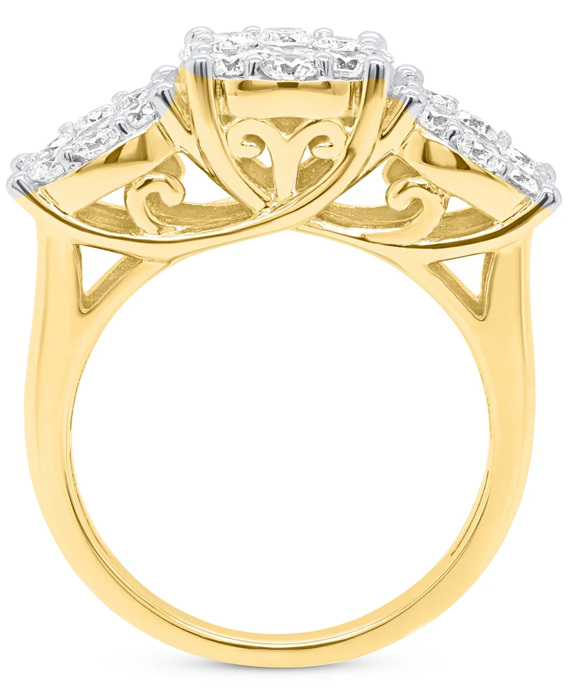 Forever Grown Diamonds Lab-Grown Diamond Three Stone Ring (2 ct. t.w.) Sterling Silver or 14K Gold-Plated