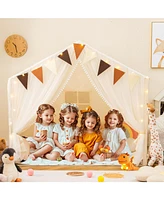 Large Kids Playhouse Tent with Curtains and Windows for Indoor or Outdoor Fun