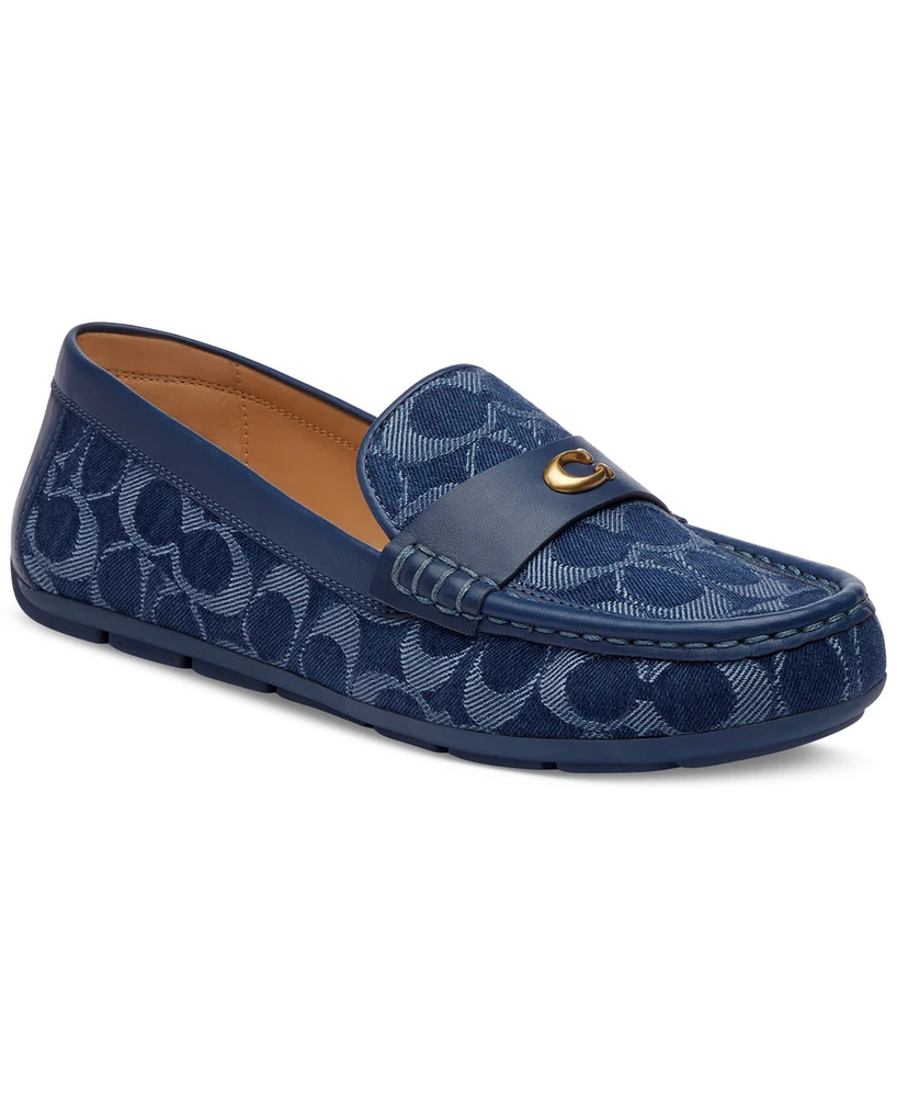 Coach Women's Sculpted C Leather Driver Loafer Flats