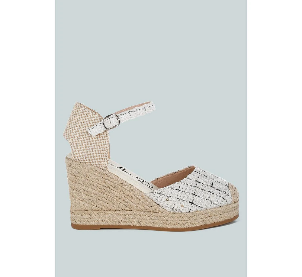 Regatta Tweed Round Toe Woven Wedges