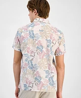 Sun + Stone Men's Dan Regular-Fit Leaf-Print Linen Blend Button-Down Shirt, Exclusively at Macy's