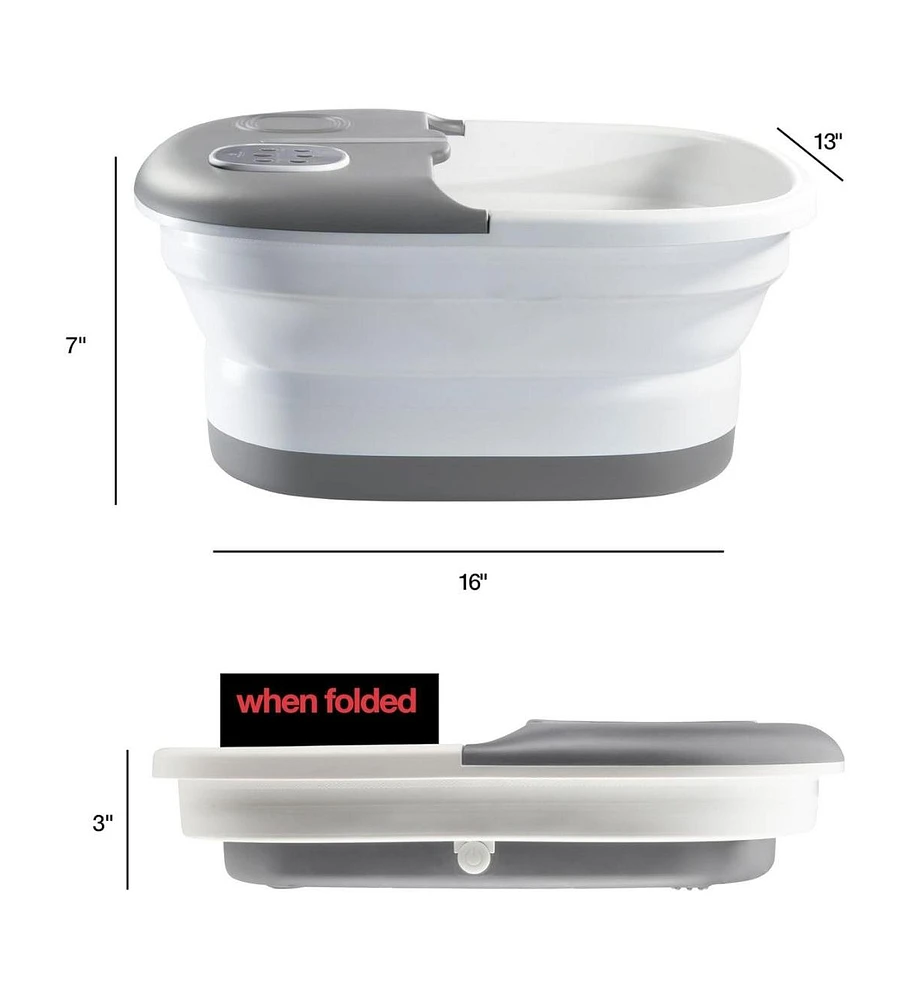 Foot Spa with Heat and Massage and Jets Includes A Remote Control A Pumice Stone Collapsible Foot Spa Massager with Heat and Massage Bubbles and Vibra