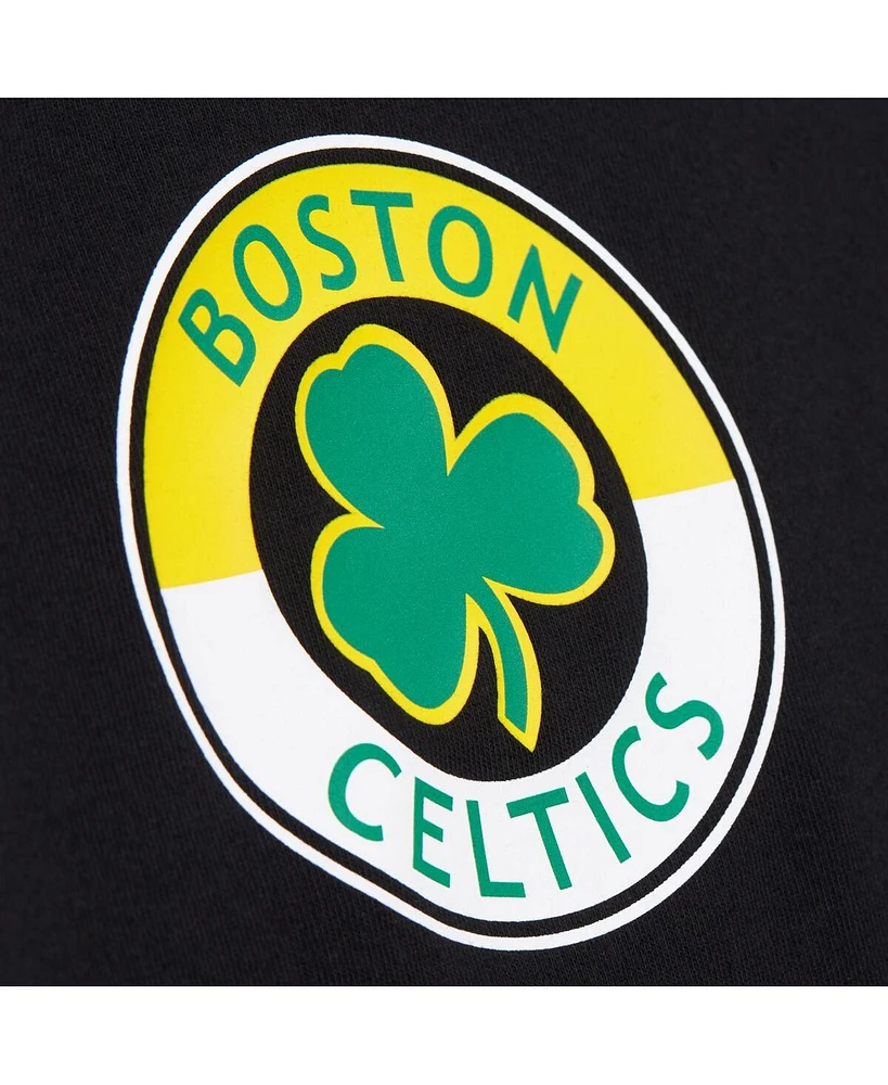 Mitchell & Ness Men's Black Boston Celtics Black Out Collection Vintage Premium T-Shirt