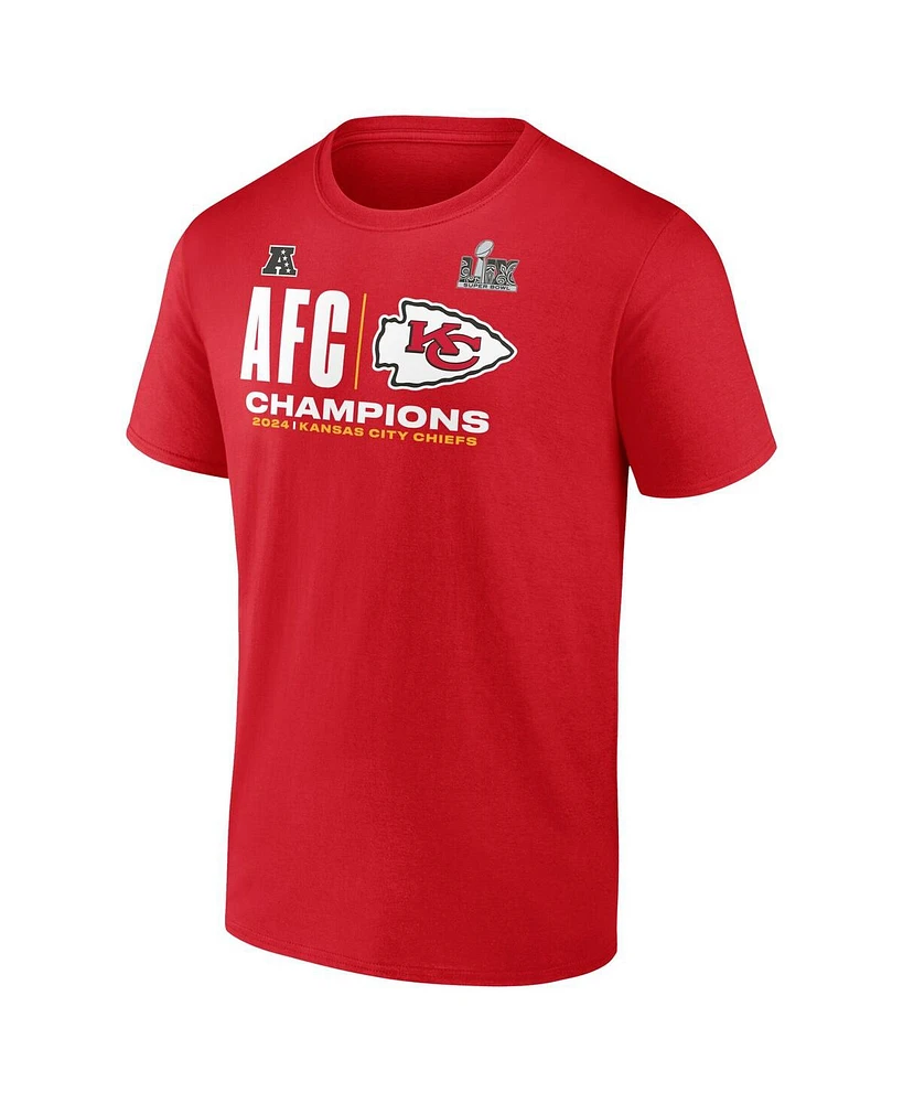 Fanatics Men's Red Kansas City Chiefs 2024 Afc Champions Big Tall Hail Mary T-Shirt