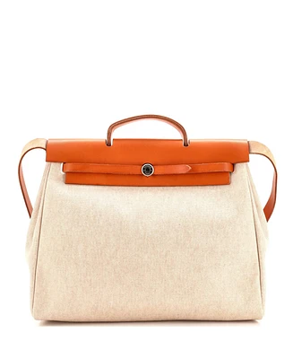 Pre-Owned Hermes Mm Herbag Toile and Leather