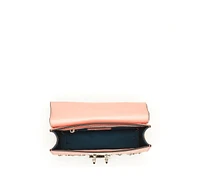Susu Women s Pink Embellished Crossbody Bag Studded Shoulder Purse with Chain Strap and Top Handle, Statement Designer Handbag for Evening & Casual Ou