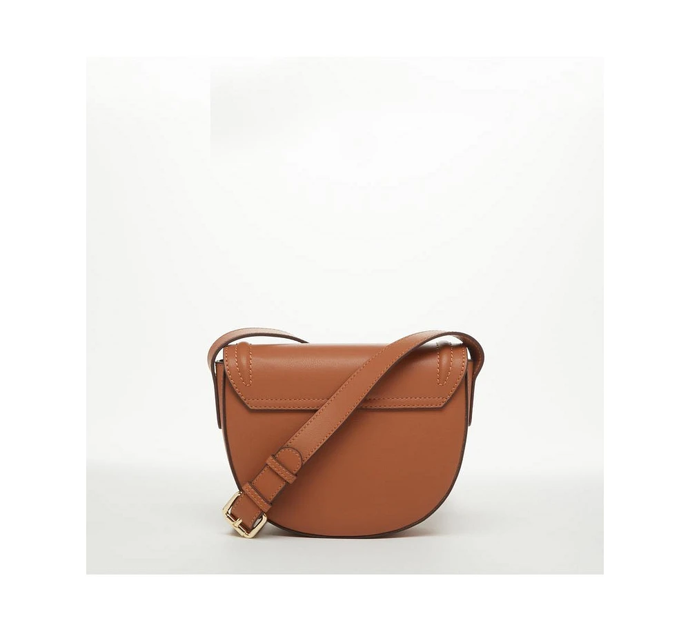 Susu Leather Saddle Bag Brown Crossbody Purse Women's Handbag