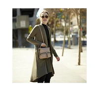 Susu Beige Leather Backpack Purse for Women Convertible Crossbody Bag Medium Size Bag