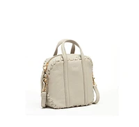 Susu Grayish Beige Leather Crossbody Bag – Medium Size Women s Handbag with Top Handle and Adjustable Strap