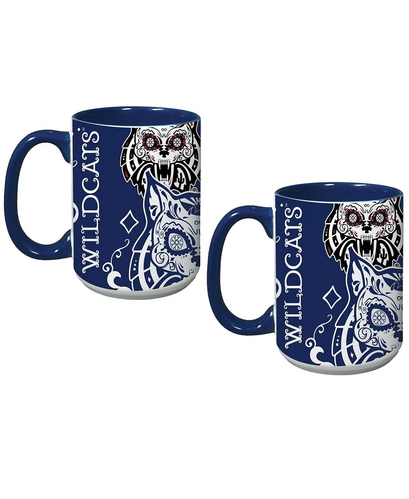 Indigo Falls Arizona Wildcats Dia De Los Muertos Mug, Set of 2