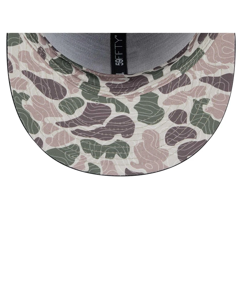 New Era Men's Black Philadelphia 76ers Camo Print Uv 59FIFTY Fitted Hat