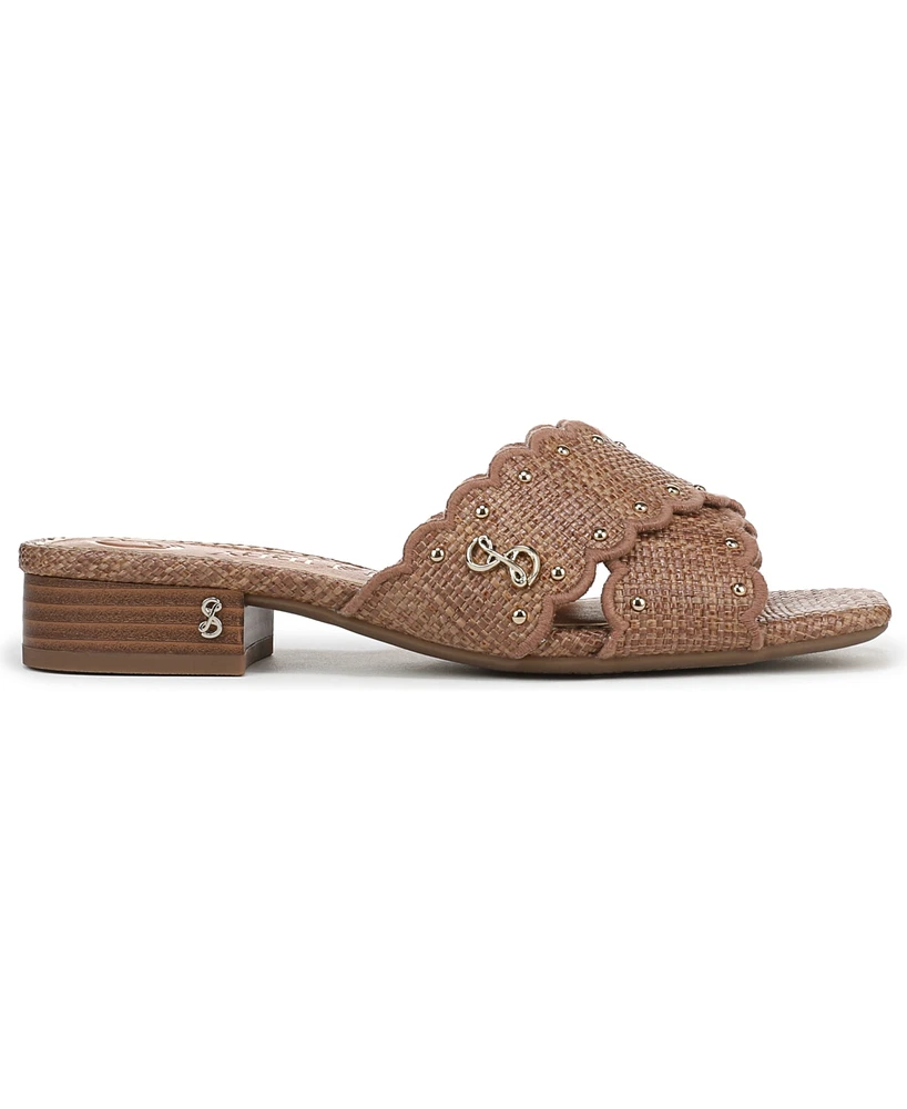 Sam and Libby Women's Khalia Crisscross Block Heel Slide Flat Sandals