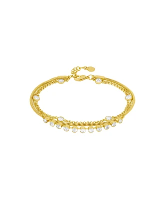 And Now This Cubic Zirconia Triple Row Bracelet