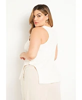 Eloquii Women's Scooped Hem Tank Top