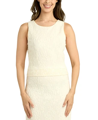 Bcx Juniors' Floral Jacquard Knit Scoop-Neck Tank Top