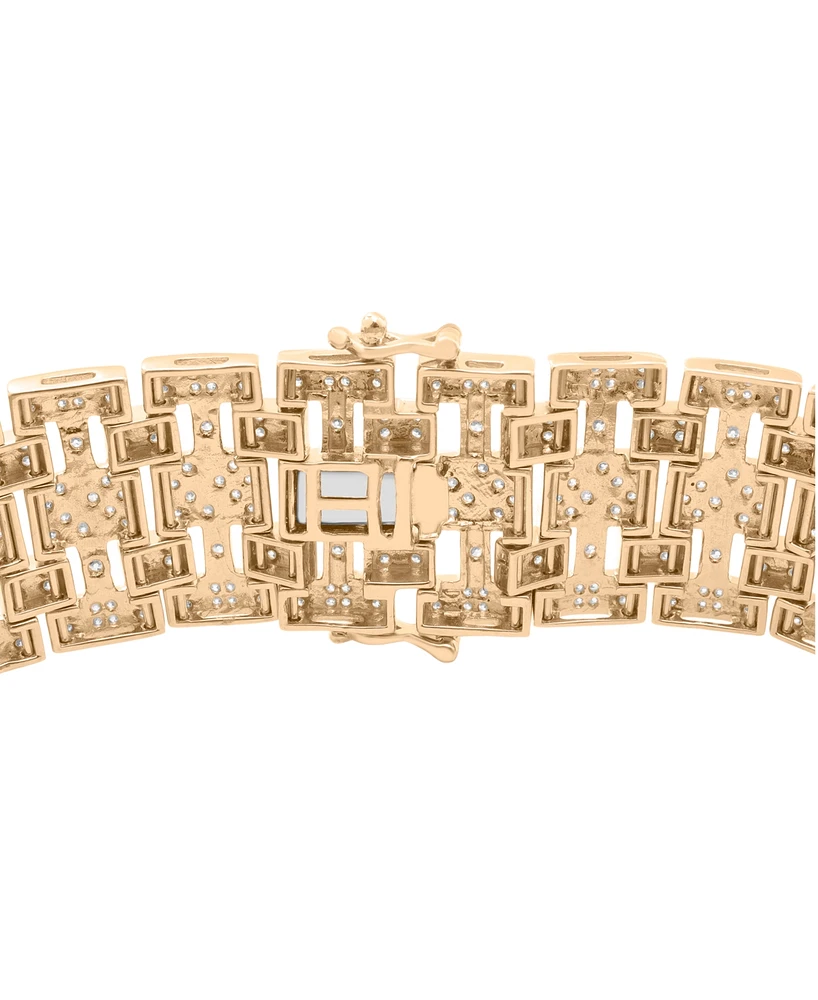 Men's Diamond Bracelet (4 ct. t.w) in 14k Gold-Plated Sterling Silver & Sterling Silver