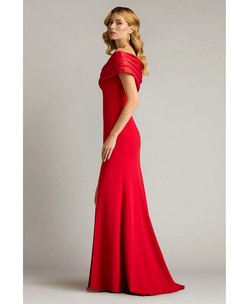 Tadashi Shoji Dalton Two-Tone Off-Shoulder Gown