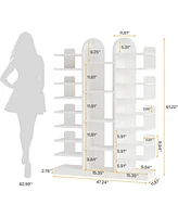 Tribesigns 13-Tier Shoe Rack, Freestanding Tall Entryway Shoe Organizer with Open Shelves, 40 Pairs Wide Wooden Shoe Shelf Shoe Storage Cabinet for En