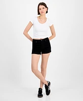 Celebrity Pink Juniors' 4" High-Rise Curvy Denim Shorts