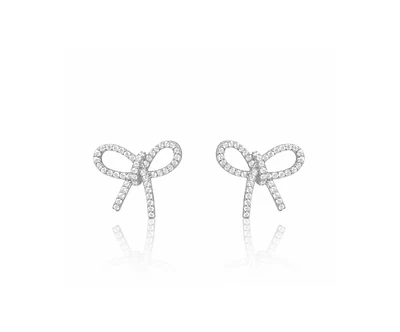 Bow Studs Silver and Cubic Zirconia