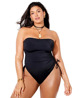 Swimsuits for All Women's Essential Bandeau Adjustable One Piece