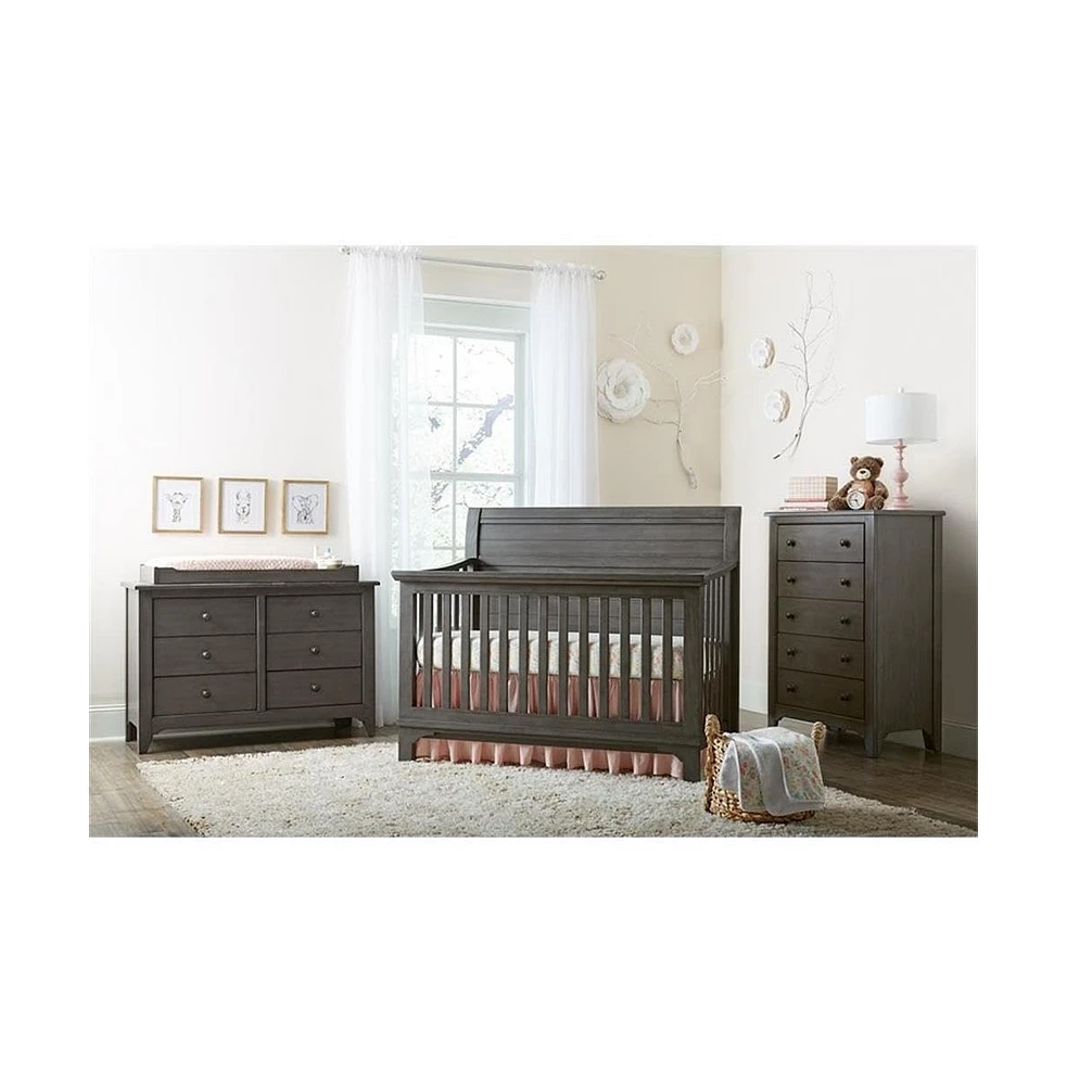 Westwood Design Taylor Farmhouse Wood Convertible Crib in Dusk Gray