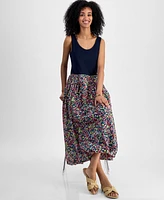 Tommy Hilfiger Women's Mixed Media Floral Dress